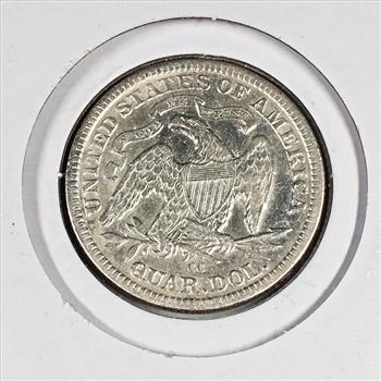 1877-CC Silver Seated Liberty Quarter*LIBERTY Fully Visible*Struck at Carson City