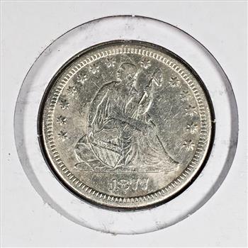 1877-CC Silver Seated Liberty Quarter*LIBERTY Fully Visible*Struck at Carson City