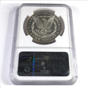 1878 7 Tail Feather Reverse of 1878 MS61 Proof Like NGC Graded Morgan Dollar High Grade Uncirculated