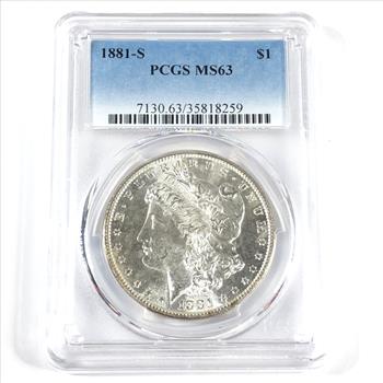 1881-S Morgan Silver Dollar*Graded MS63 by PCGS