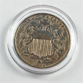1882 without Rays Shield Nickel*Better Grade*In Protective Holder