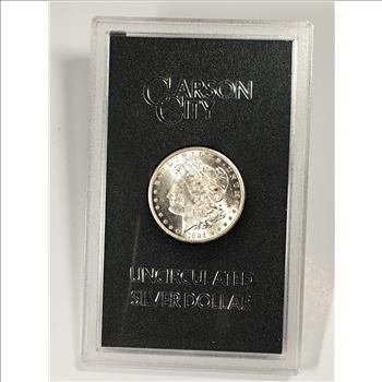 1884-CC Morgan Silver Dollar*Brilliant Uncirculated*Custom Holder*Struck at Carson City, NV
