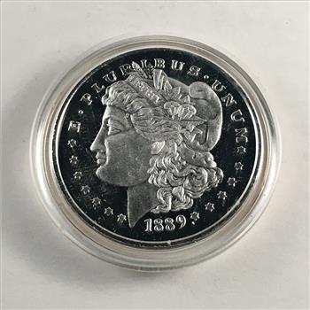 1889 Silver Layered Morgan Dollar Replica*Proof in Protective Capsule