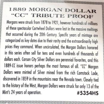 1889-CC Morgan Dollar Commemorative Tribute Proof