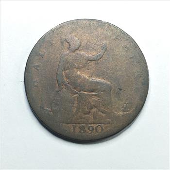1890 Great Britain Half Penny*Queen Victoria Jubilee Head Design