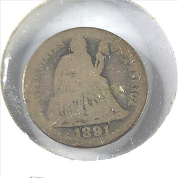 1891 Silver Seated Liberty Dime