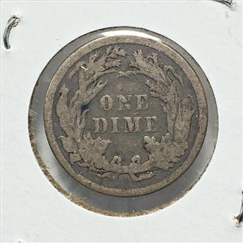 1891 Silver Seated Liberty Dime