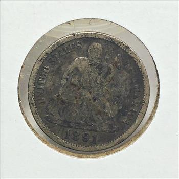 1891 Silver Seated Liberty Dime