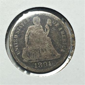 1891 Silver Seated Liberty Dime