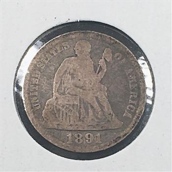 1891 Silver Seated Liberty Dime