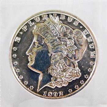 1892 Morgan Dollar Replica .999 Fine Silver Layered