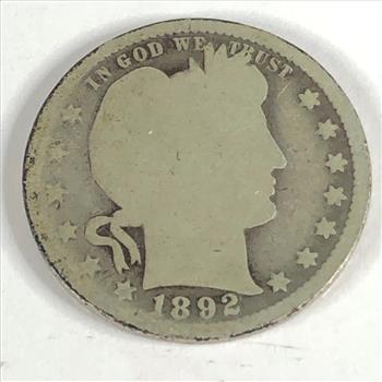 1892 Silver Barber Quarter