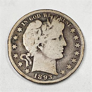 1893 Silver Barber Half Dollar