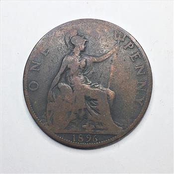 1896 Great Britain One Penny*Queen Victoria Old Head Design