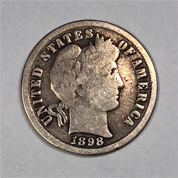 1898 Philadelphia Silver Barber Dime