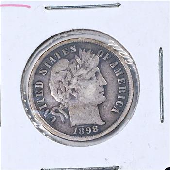 1898 Silver Barber Dime*LIBERTY Fully Visible
