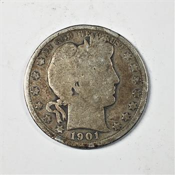 1901 Silver Barber Half Dollar