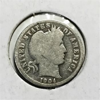 1904 Silver Barber Dime