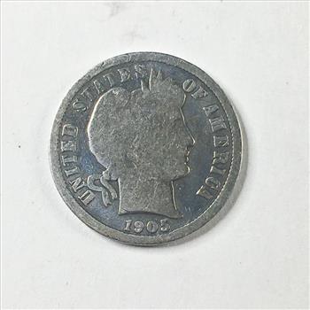1905-S Silver Barber Dime