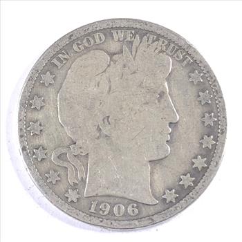 1906 Silver Barber Half Dollar