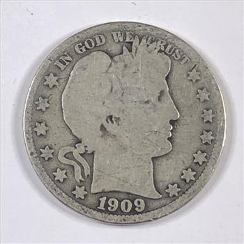 1909 Silver Barber Half Dollar