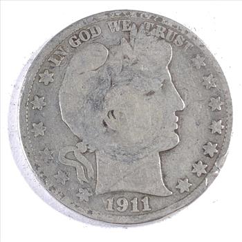 1911-S Silver Barber Half Dollar