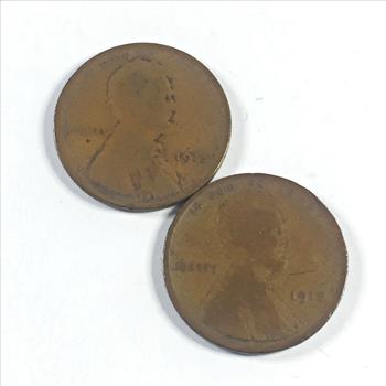 1912 and 1913 Lincoln Head Wheat Cents