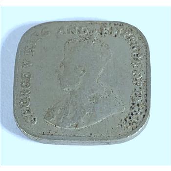 1912 Ceylon Square 5 Cent Coin Not Often Seen