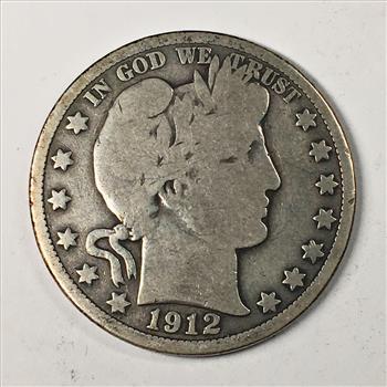 1912 Silver Barber Half Dollar
