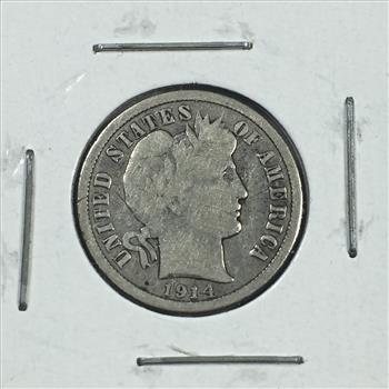 1914 Silver Barber Dime