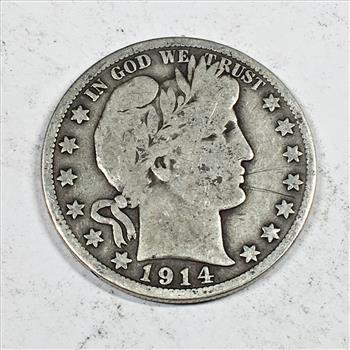 1914-S Silver Barber Half Dollar