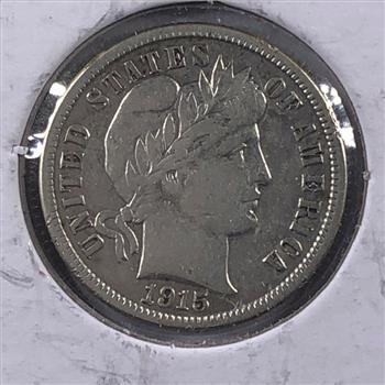 1915-S Silver Barber Dime*LIBERTY Fully Visible