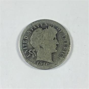 1916 Silver Barber Dime