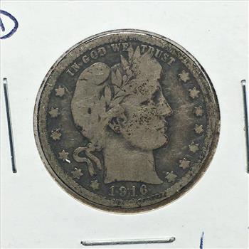 1916-D Silver Barber Quarter