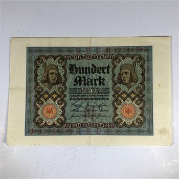 1920 German Hundred Mark Banknote World War 1 Era Currency