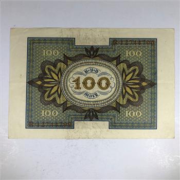 1920 German Hundred Mark Banknote World War 1 Era Currency