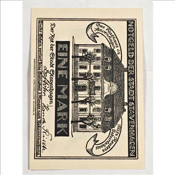 1920's German Notgeld (EMERGENCY ISSUE GERMAN CURRENCY) 1 Mark