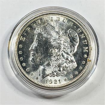 1921-D Morgan Silver Dollar*High Grade with Luster*In Protective Capsule