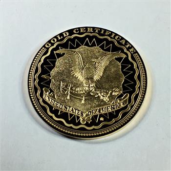 1922 24K Gold Layered Medallion Commemorating $100 Gold Certificate*2