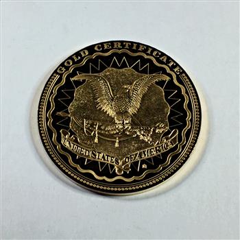 1922 24K Gold Layered Medallion Commemorating $20 Gold Certificate*2