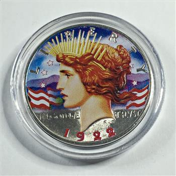1922 Colorized Peace Silver Dollar*In Capsule Plus Display/Gift Box