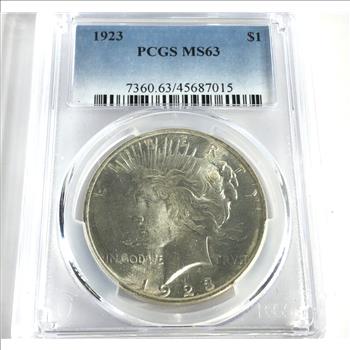 1923 Peace Silver Dollar*Graded MS63 by PCGS