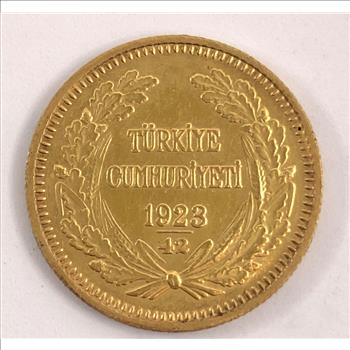 1923 Turkey Gold 100 Kurush*AGW 0.2127 oz*High Grade