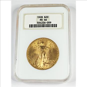 1928 Gold St. Gaudens $20 Double Eagle*Graded MS66 by NGC