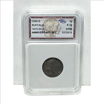 1930-S Buffalo Nickel*Graded F12 by IGS Grading