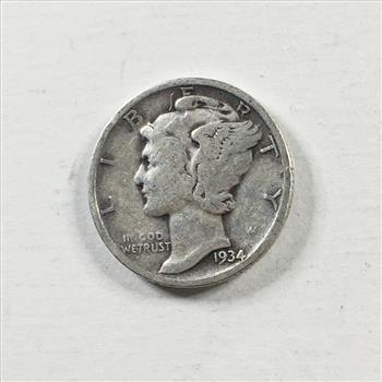 1934 Silver Mercury Head Dime