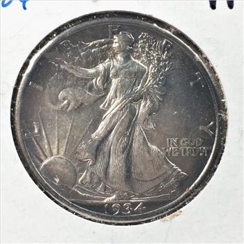1934 Silver Walking Liberty Half Dollar*Rainbow Tone