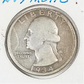 1934 Silver Washington Quarter