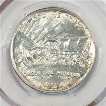 1934-D Oregon Trail Memorial Commemorative Silver 50c*Graded MS65 by PCGS