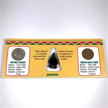 1936 Buffalo Nickel Plus Native American Arrowhead*Authentic Native American Arrowhead & Coin Collection